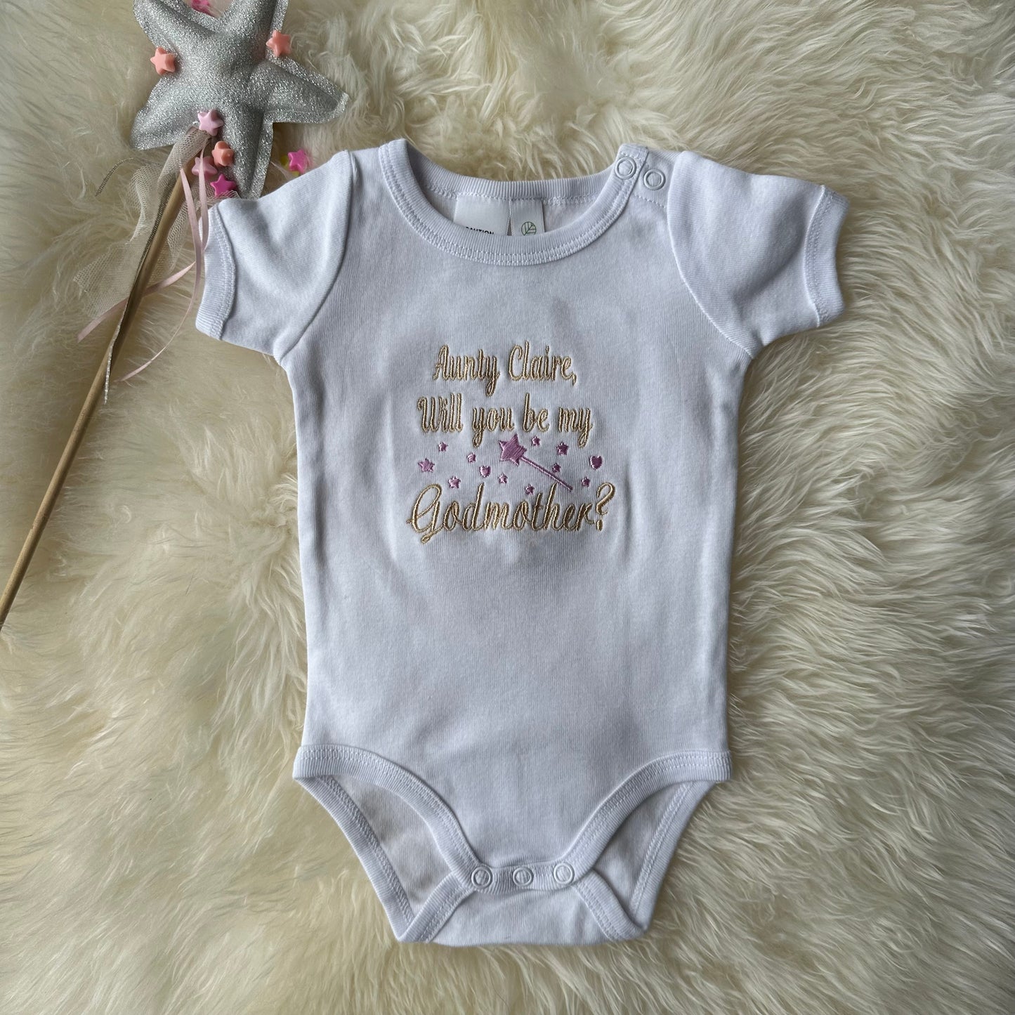 Will you be my Godmother Baby Onesie