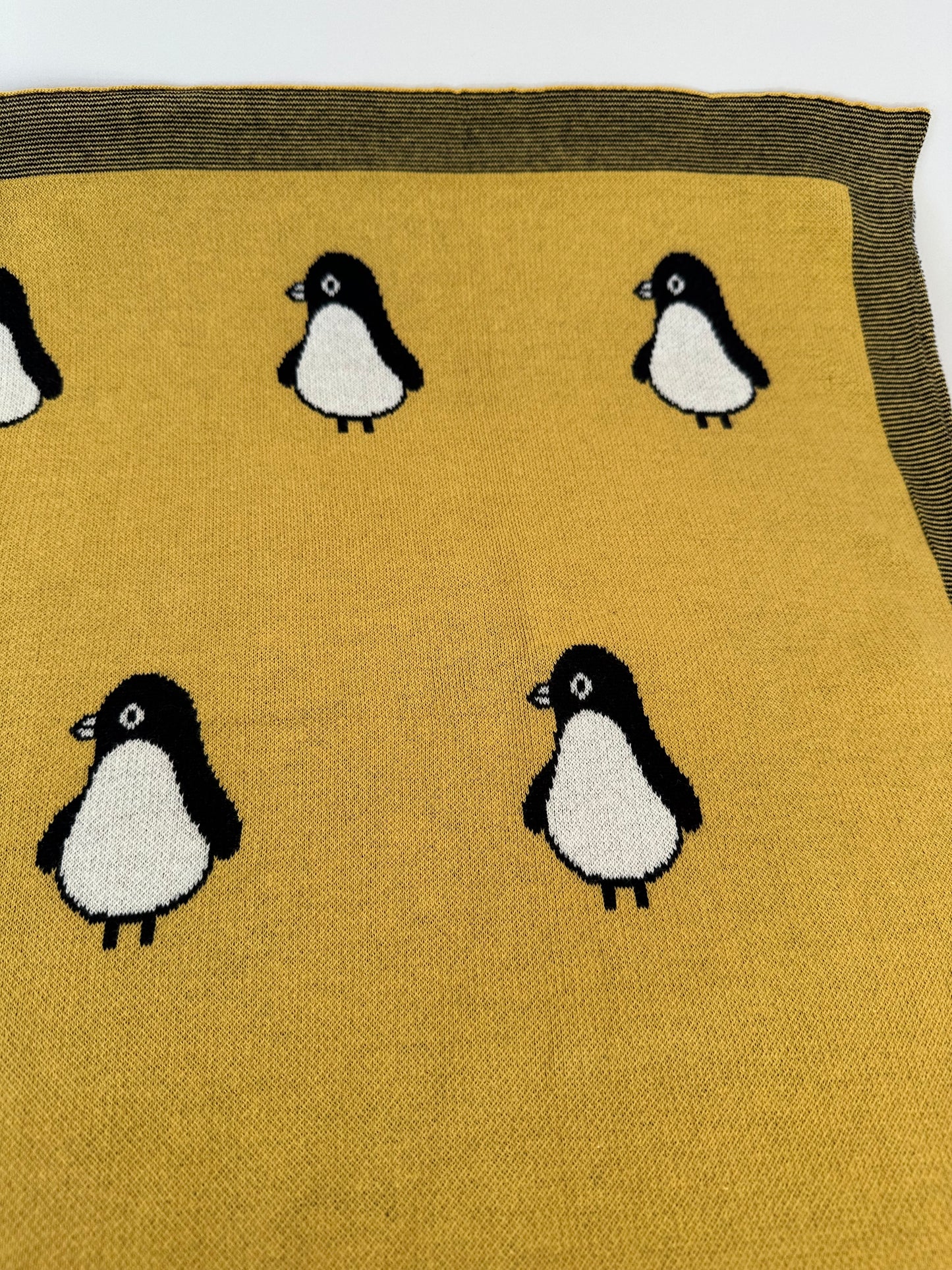 Baby Penguin Blanket Yellow 100% Cotton