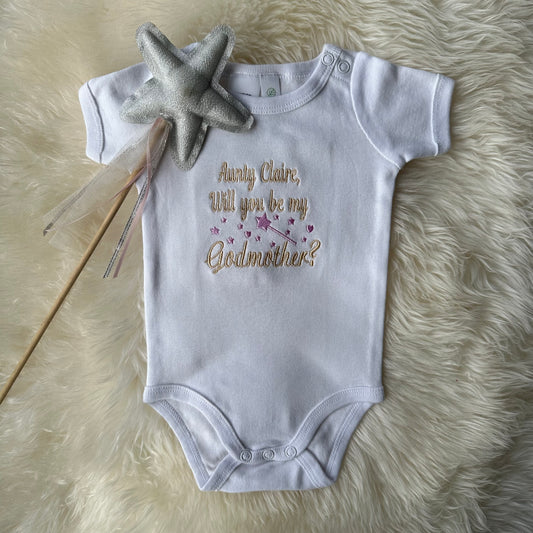 Will you be my Godmother Baby Onesie