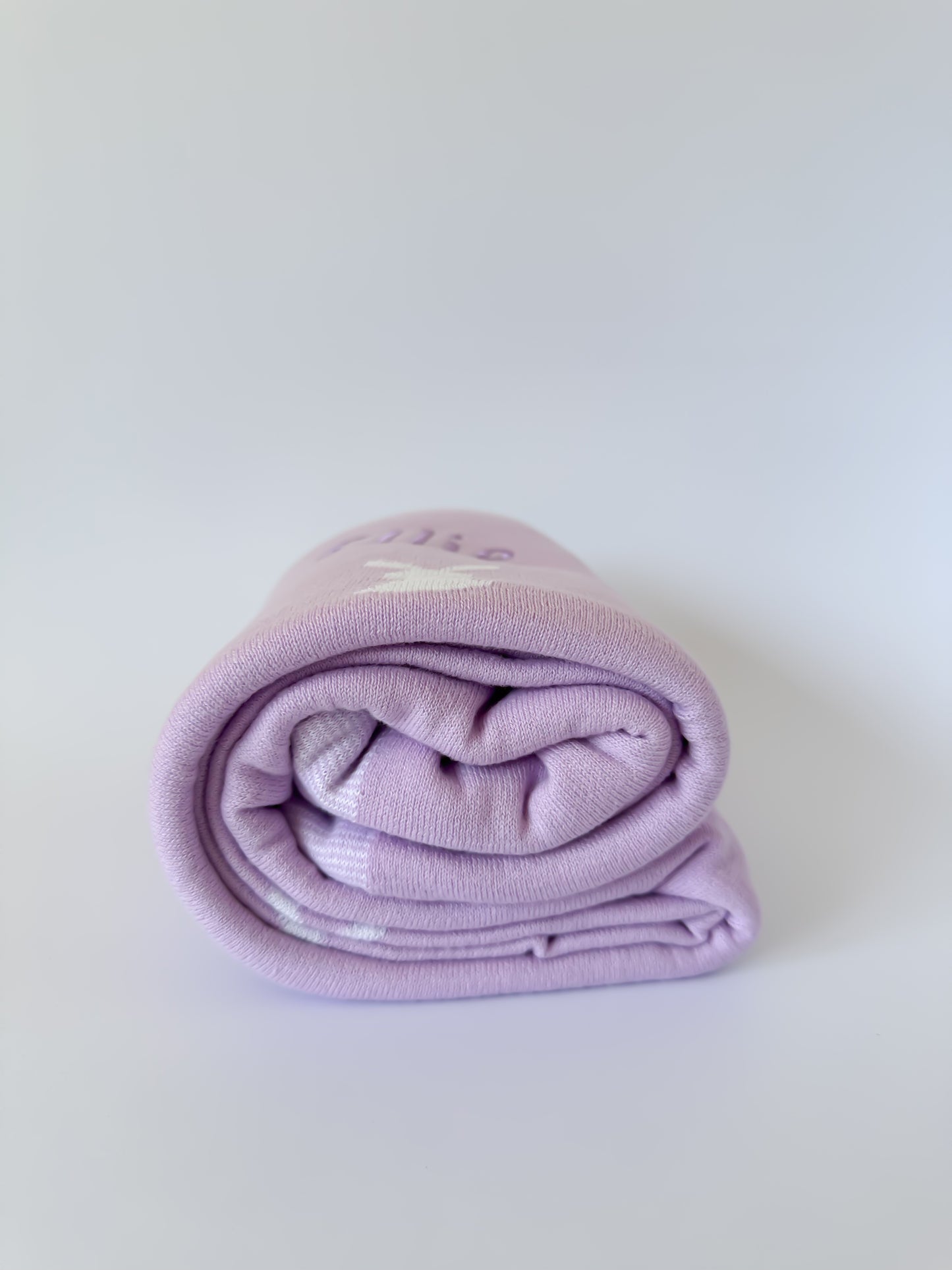 Custom Name Embroidered Baby Bunny Blanket Lilac 100% Cotton