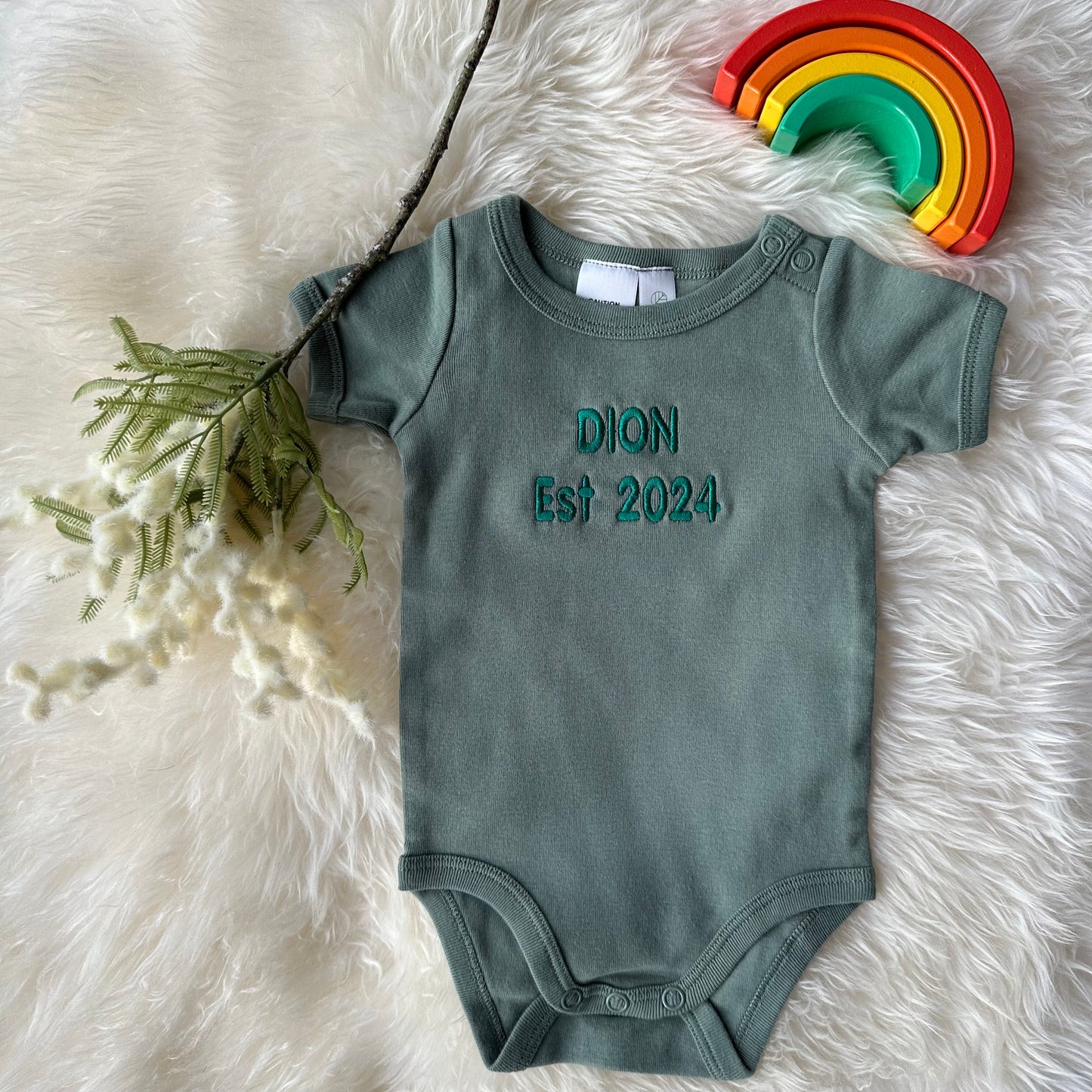 100% Organic Cotton Custom Embroidered Baby Onesies