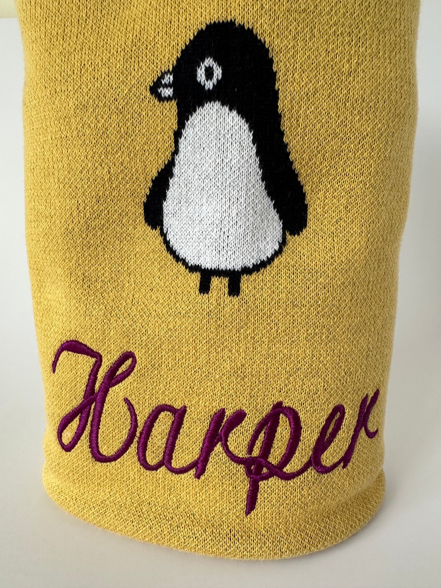 Baby Penguin Blanket Yellow 100% Cotton