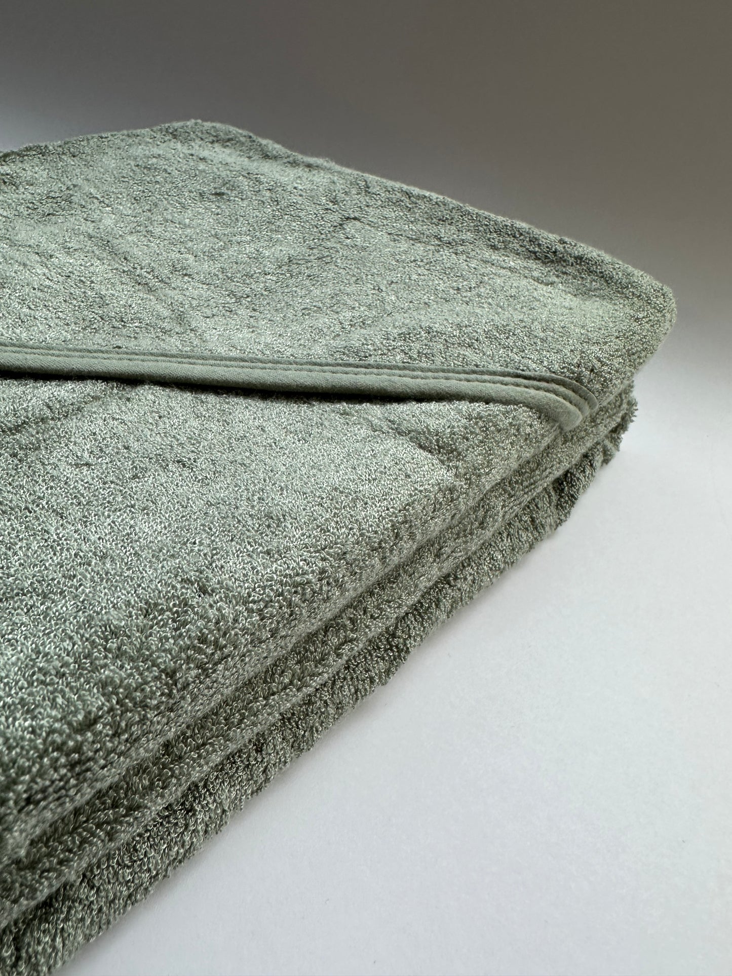 Personalised Hooded Baby Towel in Sage