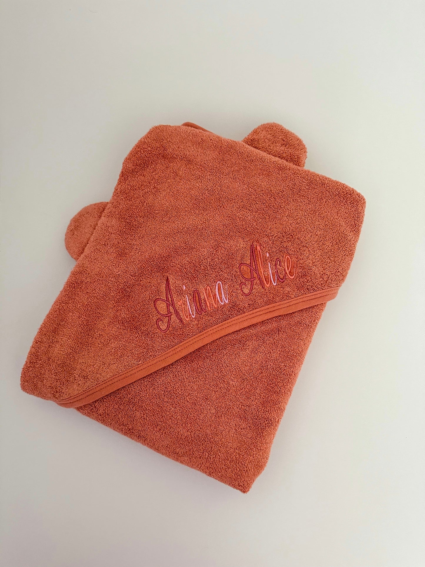 Personalised Hooded Baby Towel Blush