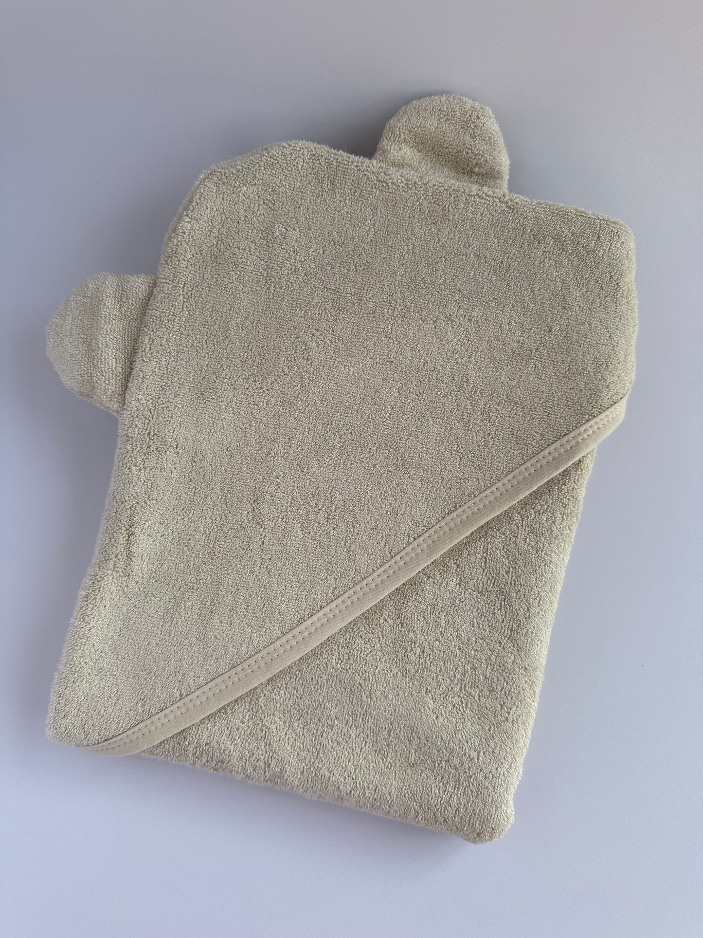 Personalised Hooded Baby Towel in Ivory